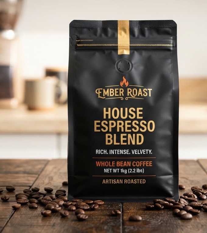 House Espresso Blend 1kg — Rich. Intense. Velvety.